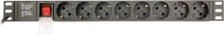 Осем контакта Schuko в 1U
