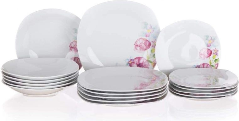 Modern shape and delicate floral decor