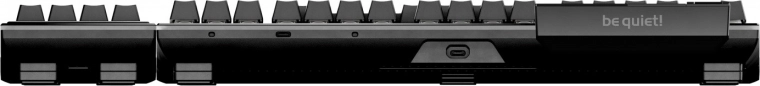 Quiet low‑profile keys and ergonomic tilt