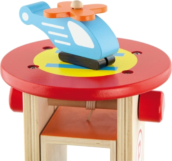 Helipad with helicopter