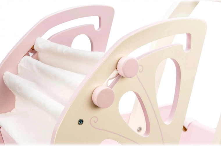 Hand-sewn retractable canopy and soft mattress