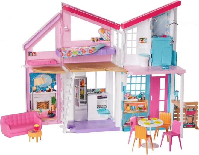 Two-story dollhouse full of details