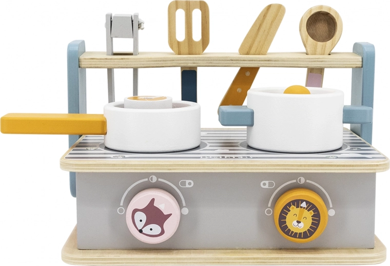 Two burners and rotating knobs