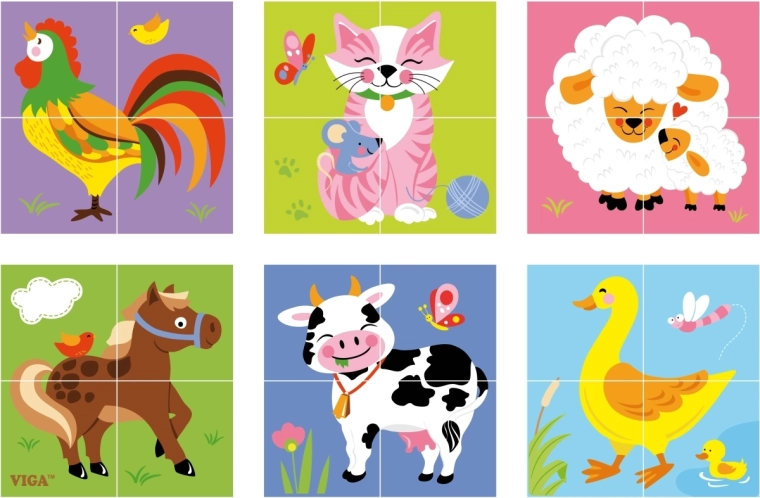 6 farm pictures in one puzzle