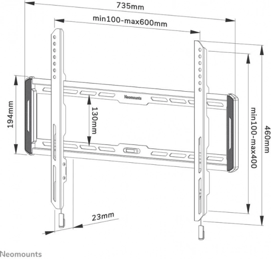 Customizable fitting for various TV sizes