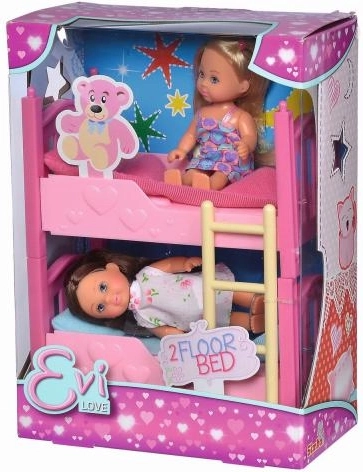 Pink bunk bed with ladder