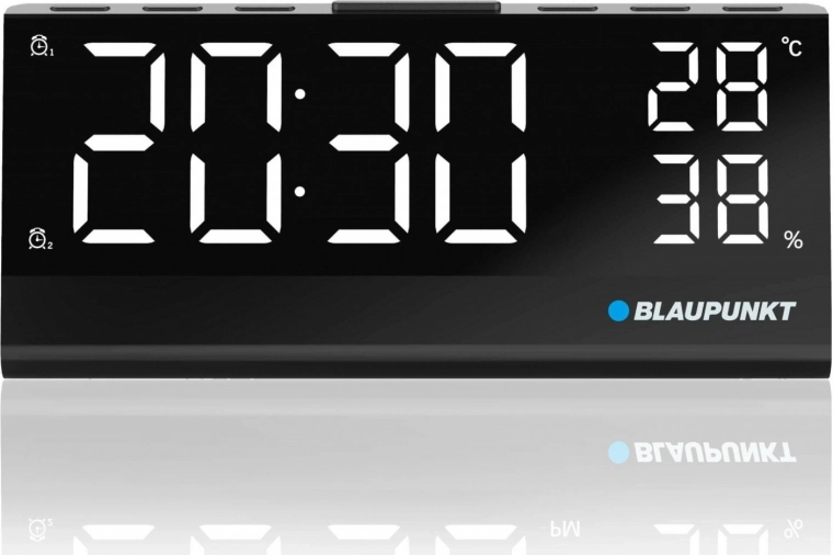 FM радио с памет за 10 станции и двоен будилник