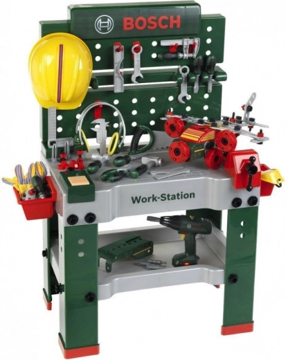 Realistic workbench with pegboard