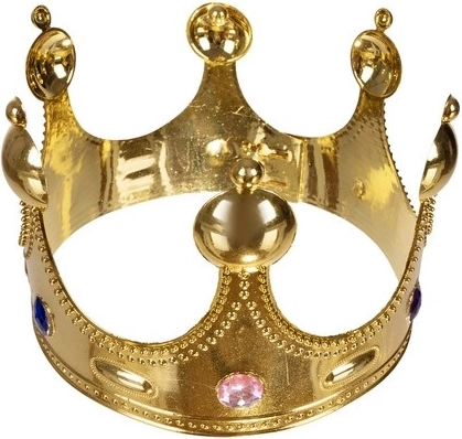 Златна корона с цветни камъчета