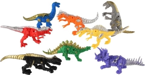 Colorful set of 8 dinosaurs for imaginative play