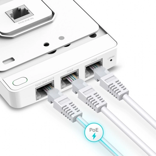 Gigabit ports and PoE Pass‑Through