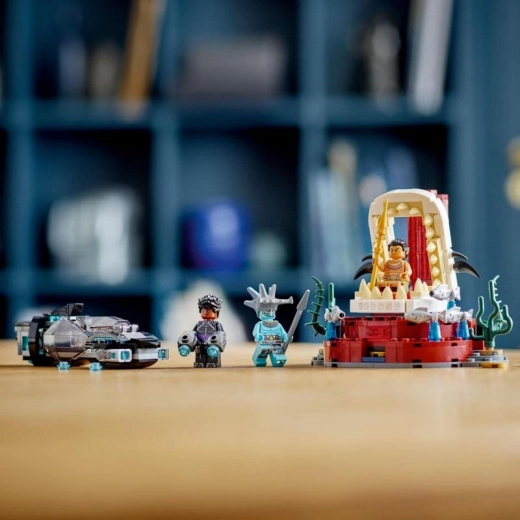 Three minifigures of heroes and villains