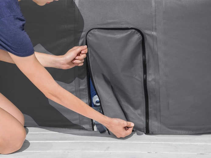 Zip opening for easy pump connection