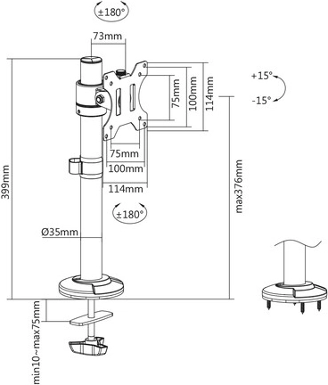 Flexible height and rotation adjustment