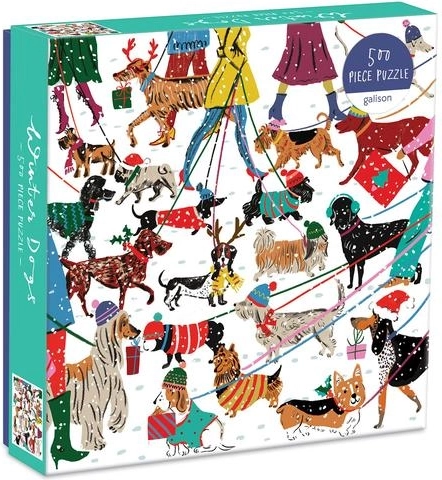 Beautiful illustration of winter dogs