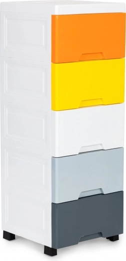 Colored drawers with ergonomic handles