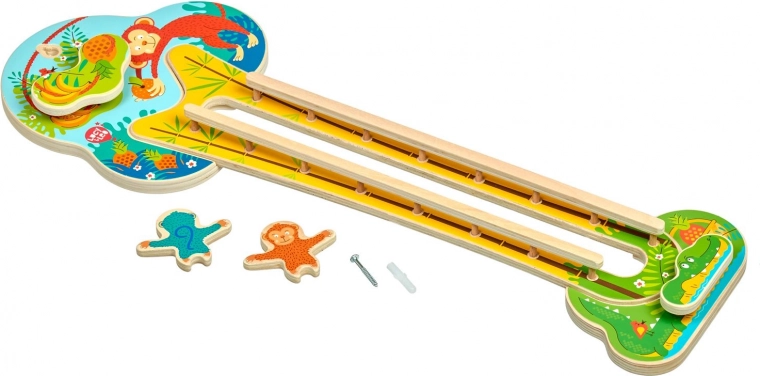 Double sliding track with somersaults