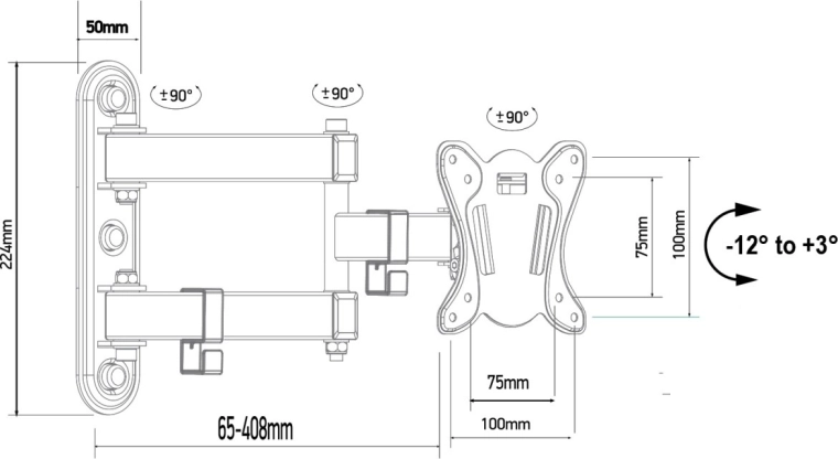 Съвместимост с VESA 75x75 и 100x100