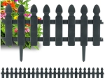 Градинска оградка за бордюр сива 49 × 21 см, комплект 4 бр.