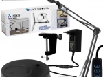 Izoxis adjustable drafting desk LED lamp with two light sources, stand and clamp