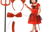 Kruzzel little devil costume – set of 4 accessories (pitchfork, horns, bow tie, tail)