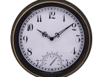 Outdoor wall clock 30 cm – black‑gold, white dial