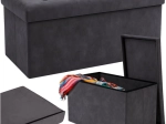 Foldable velvet storage ottoman RUHHY 76 × 38 × 38 cm