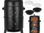 Charcoal grill with smoker and thermometer Kaminer 3-in-1