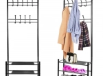 Freestanding clothes rack with shoe shelves - 1 piece
