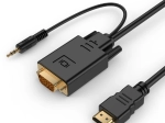 HDMI към VGA конвертор с аудио 3,5 мм, 3 м, черен