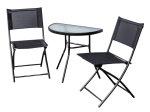 Garden and Balcony Set Marco – Folding Table with Tempered Glass and 2 Chairs