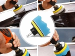 Set of polishing sponges for drill and polisher, 80 mm, 11 pcs with adapter
