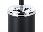 Metal lockable spinning ashtray black 9.5 × 13 cm