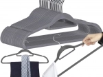 Velvet clothes hangers Ruhhy, 20 pcs, grey