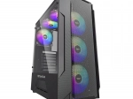 Computer Case Darkflash LEO Black with Glass Panel and RGB Lighting