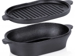 Cast iron oval roaster with 2-in-1 lid cast line 28 × 16 cm, 1.2 l