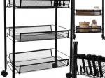 Ruhhy mobile kitchen trolley on wheels with 3 baskets