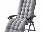 Quilted grey cushion for a garden sun lounger