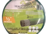 Градински маркуч 30 м, 1/2", 3-слоен, гъвкав и устойчив гумен