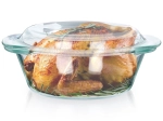 Glass heat-resistant dish with lid 1 L + 270 ml