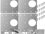 Malatec hinge repair plate for fixing cabinet hinges 9 × 9 cm, stainless steel (4 pcs per pack)