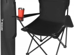Trizand folding fishing chair with carry case, black
