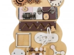 Kruzzel wooden activity board (busy board) bear 10-in-1