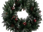 Ruhhy snow-dusted Christmas decorative door wreath