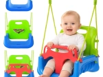 Kruzzel 3-in-1 Kids Swing green-blue