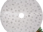 White Christmas tree skirt with silver snowflakes 120 cm Ruhhy