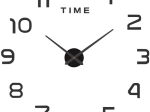 DIY 3D Wall Clock Ruhhy, black self-adhesive 60–130 cm, silent
