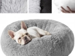 Maxy fluffy pet bed for a dog, cat or rabbit, gray, size M