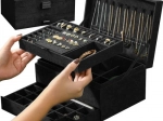 Soulima elegant black jewelry box with compartments and lock - 1 piece