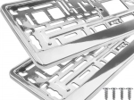Xtrobb universal license plate frame, silver - 2 pcs